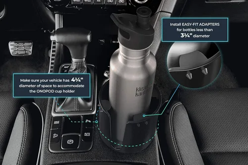 Vista 7 de Expansor y adaptador para portavasos de automóvil para botellas grandes, compatible con botellas HydroFlask, Nalgene, Yeti, Camelbak y Klean
