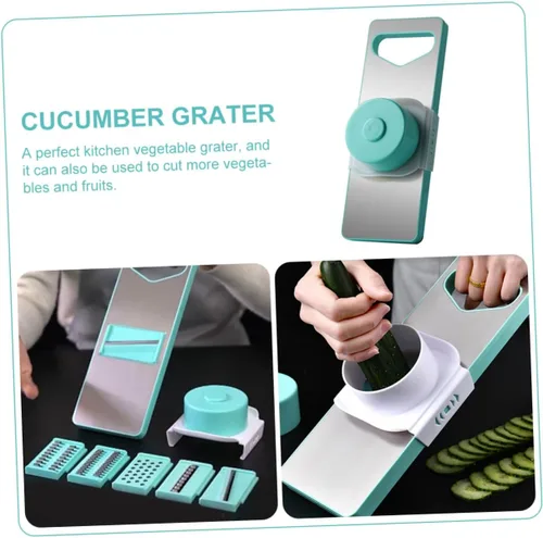 Vista 5 de 1 juego multifuncional rebanador de verduras y rallador con caja de almacenamiento, herramienta de cocina para zanahorias, pepinos y más sin diseño