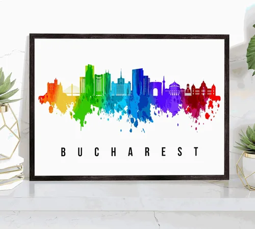 Vista 48 de Póster de Kazan Skyline Rusia, pintura de paisaje urbano de Kazan, póster de Rusia, paisaje urbano de Kazán y estampado de monumentos, arte de pared