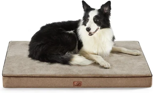 Vista 10 de Bedsure Cama para perros de espuma viscoelástica para perros pequeños, camas ortopédicas para mascotas para jaula con funda extraíble lavable y Gris