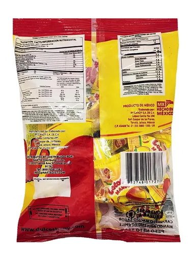 Vista 2 de BENY LOCOCHAS PEG BOLSA DURO DE CARAMELO CON CENTRO DE CHILI EN POLVO DE 5.1 oz, 18 unidades (MANGO)
