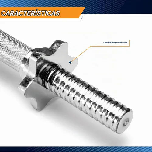 Vista 3 de Marcy Manijas ajustables de 14 pulgadas con rosca cromada para placas de peso estándar con centro de 1 pulgada de diámetro TDH-14.1