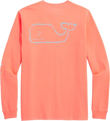 Vista 9 de vineyard vines Camiseta de manga larga con bolsillo vintage Whale para hombre Brezo gris