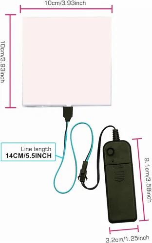 Vista 7 de Ourbest El Panel de luz de hoja 2 piezas – Máscara de papel electrouminiscente cortable para iluminación de ojos DIY Cosplay decoración de fiesta