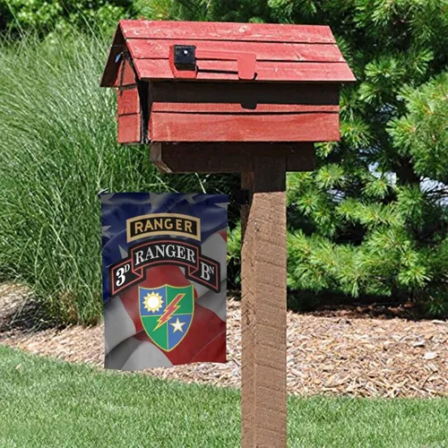 Vista 4 de Bandera de jardín de batallón del tercer guardabosques del ejército impresión de doble cara de 12 x 18 pulgadas para decoración exterior