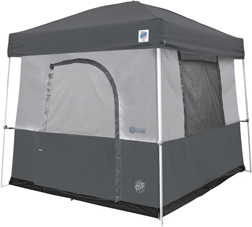 Vista 5 de E-Z UP Camping Cube Sport, convierte el toldo de patas en ángulo de 10 pies en tienda de campaña
