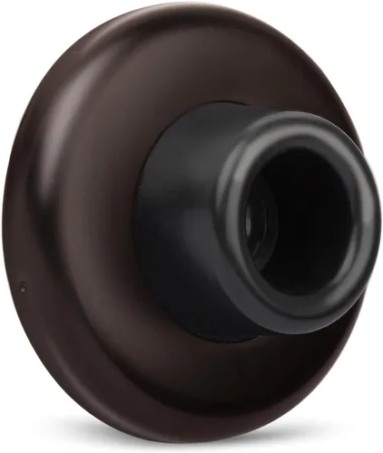 Vista 12 de Tope de Puerta de Pared Cóncavo Negro – Cubierta de Acero Inoxidable de 2-1/2" de Diámetro Exterior con Tope de Goma Negro de 1-1/8" – Fácil