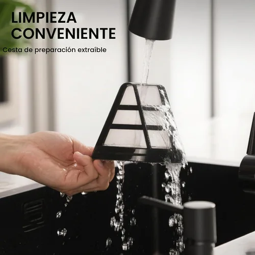Vista 7 de Cafetera programable de goteo de 12 tazas, cafetera con pantalla táctil... Negro
