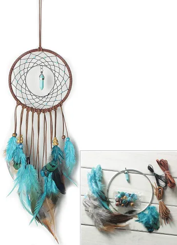 Vista 8 de Kit de bricolaje para hacer atrapasueños, suministros de manualidades de macramé para dormitorio de niños, decoración de pared, guardería, Gris