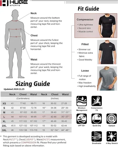 Vista 7 de HUGE SPORTS Manga larga con protección solar UV UPF 50+ para hombre