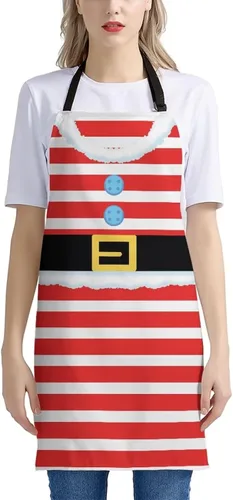 Vista 101 de Dreaweet Delantal de cocina unisex con cuello ajustable de Navidad