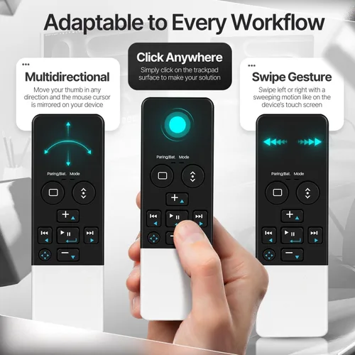 Vista 4 de TNP - Control remoto Bluetooth para iPad iPhone - Trackpad Presentador multimedia para iOS Mac Android Tablet PC - Obturador de cámara inalámbrico