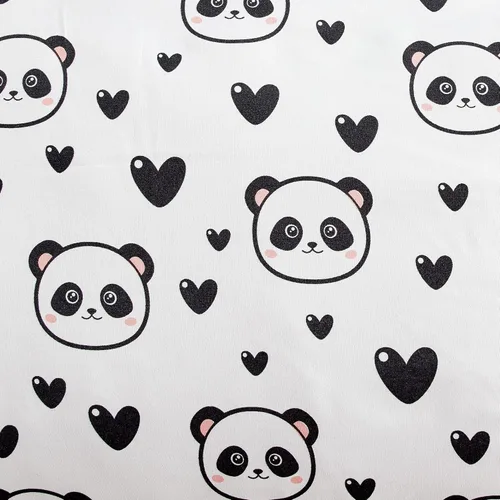Vista 6 de Chezmoi Collection Juego de ropa de cama de 3 piezas para niñas, color blanco y negro, tamaño individual, juego de edredón de microfibra con Panda