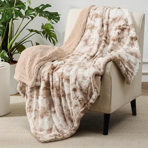 Vista 20 de Bedsure GentleSoft Manta Mullida de Sherpa - Manta de Forro Polar Cálida y Acogedora para Regalo de Mujer, Manta de Navidad de Felpa y Piel