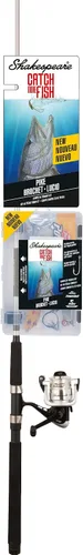 Vista 31 de Shakespeare Catch More Fish Spinning Reel and Fishing Rod Combo with Kit rojo - mediano