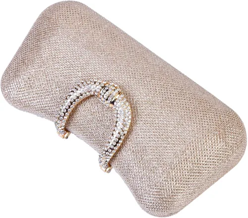 Vista 3 de Damara Bolso de mano de noche con cierre de diamantes de imitación para mujer