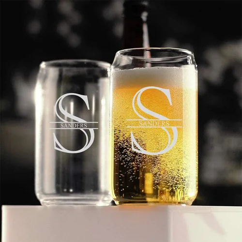 Vista 4 de Regalos personalizados para hombres – Vasos de cerveza grabados – Regalos de vidrio grabado personalizados para hombres y mujeres – Ideal