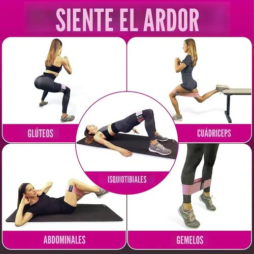 Vista 6 de Bandas de resistencia para entrenar con guía de bandas de entrenamiento. 4 bandas de entrenamiento para mujeres y hombres, bandas elásticas de tela