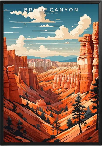 Vista 61 de Póster del Parque Nacional Acadia, arte abstracto de la pared, arte de pared de paisaje natural retro, impresiones artísticas de pared para oficina
