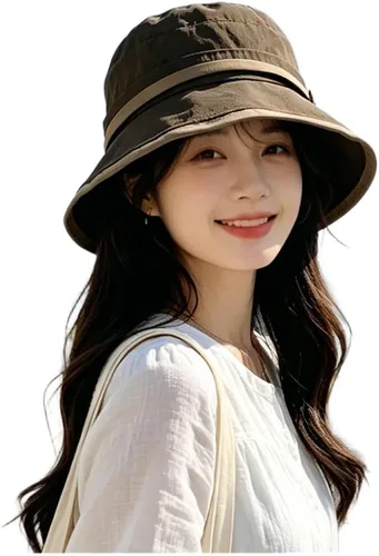 Vista 10 de Foldable Women's Sun Hat with Wide Brim, Adjustable Bucket in Breathable Polyester, UV Protection Fisherman Cap Mz2923 Beige