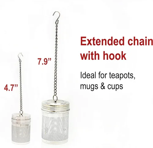 Vista 5 de URBAN ESCAPE - Té más empinado para hojas de té sueltas (paquete de 2 unidades, grande para tetera/hervidor y pequeño para taza/taza de 20 onzas)