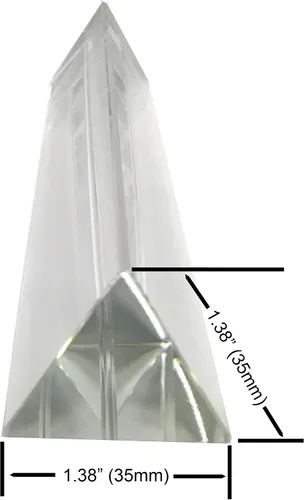 Vista 4 de Prisma triangular de vidrio óptico Amlong Crystal de 2.5 pulgadas para la enseñanza del espectro de luz, 60 mm