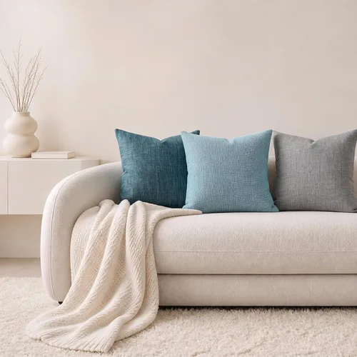 Vista 9 de decorUhome Juego de 2 fundas de almohada de chenilla gris otoño de 16 x 16 pulgadas