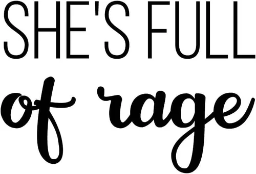 Vista 4 de Adhesivo decorativo de vinilo para pared, diseño de She's Full of Rage, 17 x 25 pulgadas, diseño de cita inspiradora de moda para niñas, hogar