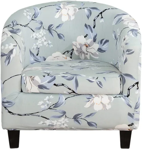 Vista 22 de Funda estampada para silla de club, 2 piezas, elástica con acento de barril para sillón, fundas de sofá, fundas extraíbles para silla de bañera