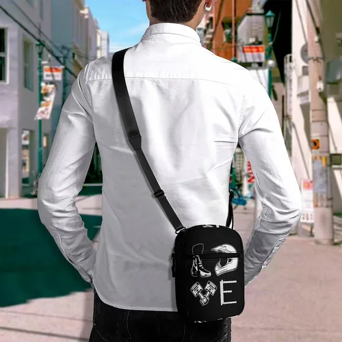 Vista 6 de Motocross Love Small Crossbody Bag Mini Shoulder Bag for Men Adjustable Satchel Bag Messenger Bag