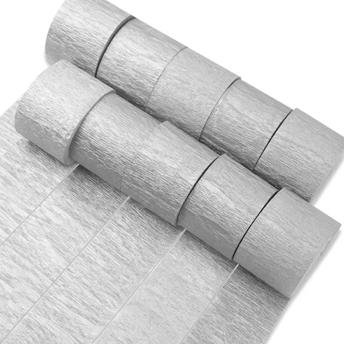 Vista 13 de PartyWoo Serpentinas de papel crepé negro dorado y plateado, 10 rollos de 820 pies, paquete de papel crepé para graduación, Navidad, Año Nuevo