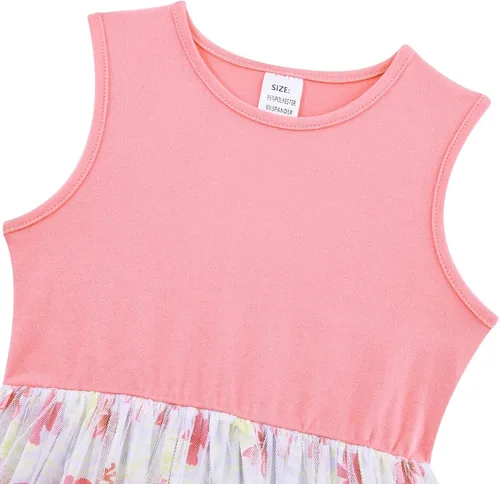Vista 4 de Vestido de niña casual sin mangas tutú de tul para fiesta escolar de 4 a 12 años