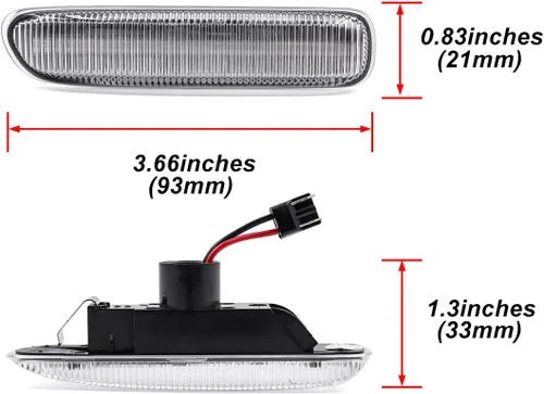 Vista 5 de Faros de Marca Lateral de Lente Transparente para BMW E46 1999-2001 Serie 3 Sedán E46 y 1999-2003 Serie 3 Coupé E46 LED Ámbar Delantero Marcador