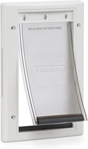 Vista 7 de Puerta para mascotas PetSafe plástico con solapa suave de color, Mediano, M, Blanco
