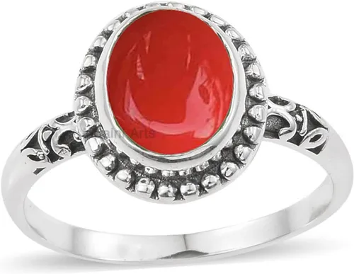 Vista 36 de Anillo de plata de ley 925 para mujer, anillo único de gema ovalada hecho a mano