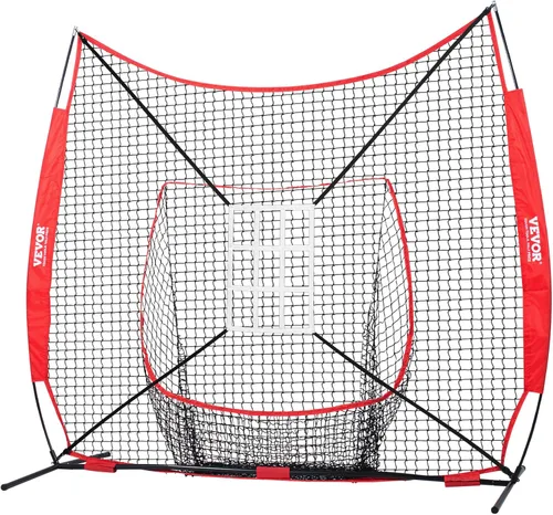 Vista 10 de VEVOR - Red de práctica de sóftbol, red portátil de entrenamiento de béisbol para batear, batear, atrapar, lanzar, equipo de respaldo con marco