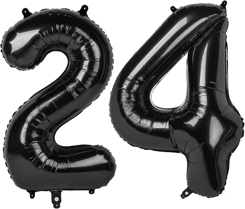 Vista 366 de Globo negro de 40 pulgadas con números del 0 al 9 (cero-nueve), globo de cumpleaños de gran tamaño, globo de helio de aluminio con números grandes