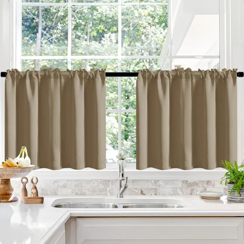 Vista 168 de Deconovo Cortinas opacas, aislamiento térmico, dobladillo para barra, reducción de ruido, certificado Oeko-TEX, cortinas de oscurecimiento