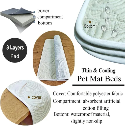 Vista 5 de Almohadillas cuadradas de tela lavables para perros y gatos pequeños, 28 x 28 pulgadas, funda de sofá multicapa para sofá, protector de muebles