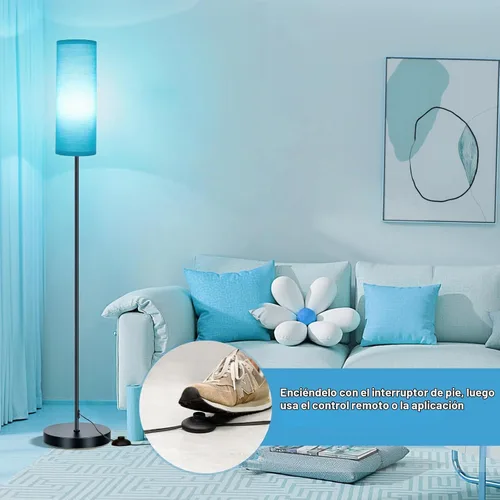 Vista 7 de FRIDEKO HOME Lámpara de pie, iluminación ambiental que cambia de color para sala de estar, dormitorio, lámpara de pie con aplicación y control
