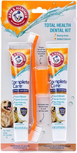 Vista 11 de Arm & Hammer Complete Care - Kit dental para perros, pasta de dientes enzimática para perros con sabor a pollo, cepillo de dientes y cepillo