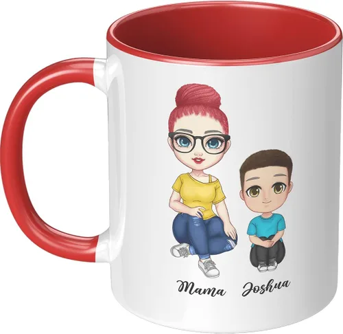 Vista 10 de Taza para el día de la madre para mamá de hija e hijo – Taza de café divertida para la mejor mamá del mundo – Regalo único de cumpleaños para esposa