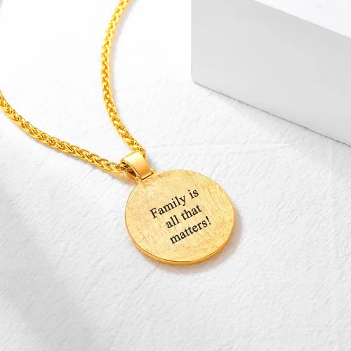 Vista 6 de U7 Collar con foto personalizada para hombres y mujeres, joyería de regalo personalizada de acero inoxidablechapado en oro, colgante de placa