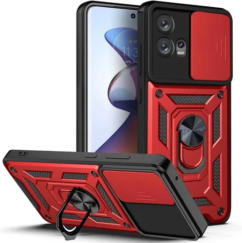 Vista 95 de Compatible con carcasa de soporte Infinix Zero Ultra 5G, con cubierta de lente de cámara deslizante compatible con funda Infinix Zero Ultra 5G Negro