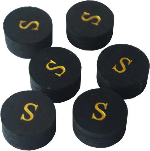Vista 3 de Collapsar 6pcs 0.551 in Negro Múltiples Capa de Piel de Cerdo Piscina Taco Puntas H M S