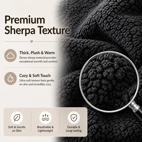 Vista 6 de Reafort Fundas de almohada ultra suaves de sherpa de tamaño estándar de 20 x 26 pulgadas, paquete de 2 con cierre de cremallera