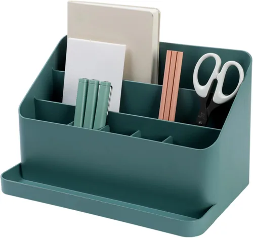 Vista 8 de BLUE GINKGO Bandeja de escritorio – Organizador fabricado en Corea para notas, bolígrafos, lápices y accesorios (doble cara, beige)