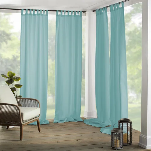 Vista 14 de Elrene Home Fashions 026865643039 - Cortina de ventana para interior/exterior con solapa sólida en la parte superior