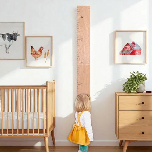 Vista 8 de Headwaters Studio Tabla de crecimiento de madera – Tabla de altura para niños, medida de pared para niños, tabla de altura para pared, regla