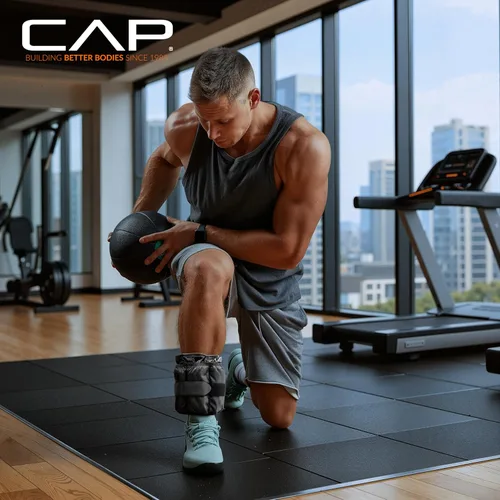 Vista 6 de CAP Barbell Pesas ajustables para tobillo Par de 10-20 libras Negro